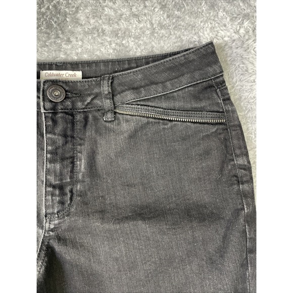 COLDWATER CREEK Womens P12 Natural Fit BootCut Black Jeans Zipper Pockets 33x28 - Picture 2 of 11